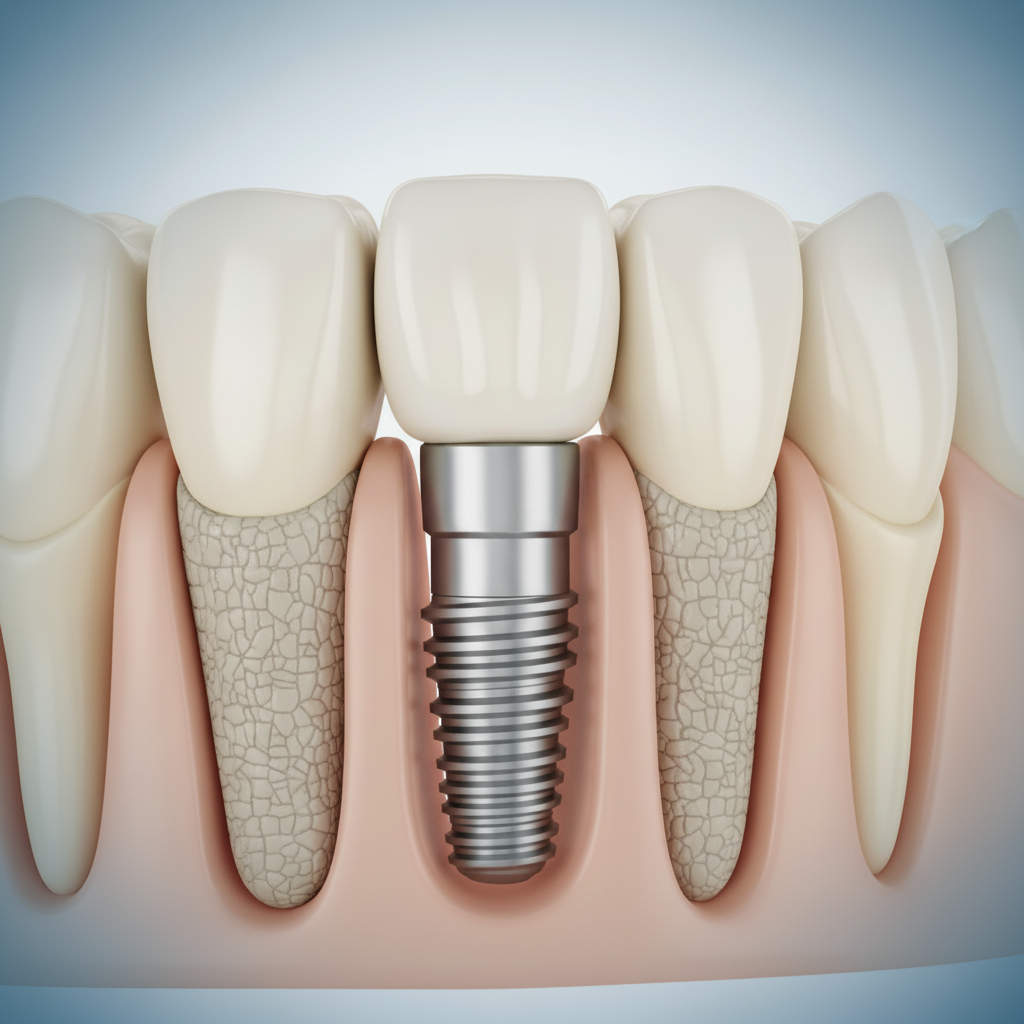 Structure et intégration d'un implant dentaire Implants Dentaires Australie offrent une solution permanente pour remplacer les dents manquantes avec une base solide
