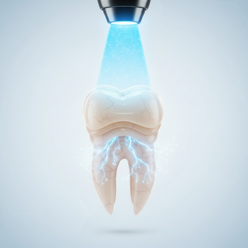 The science of dental resin bonding Composite Bonding Australia: visualising the science of resin layering, light curing, and strong chemical bonding for teeth.