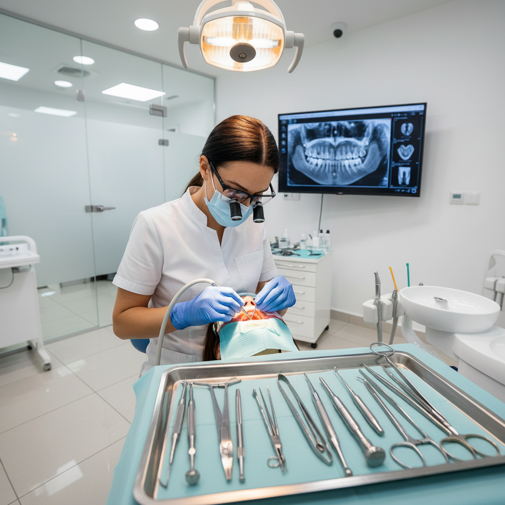 Dental Implant Surgery Procedure in Progress How Many Visits Are Needed for Implants Australia? A skilled dentist meticulously performing the crucial implant placement surgery stage.