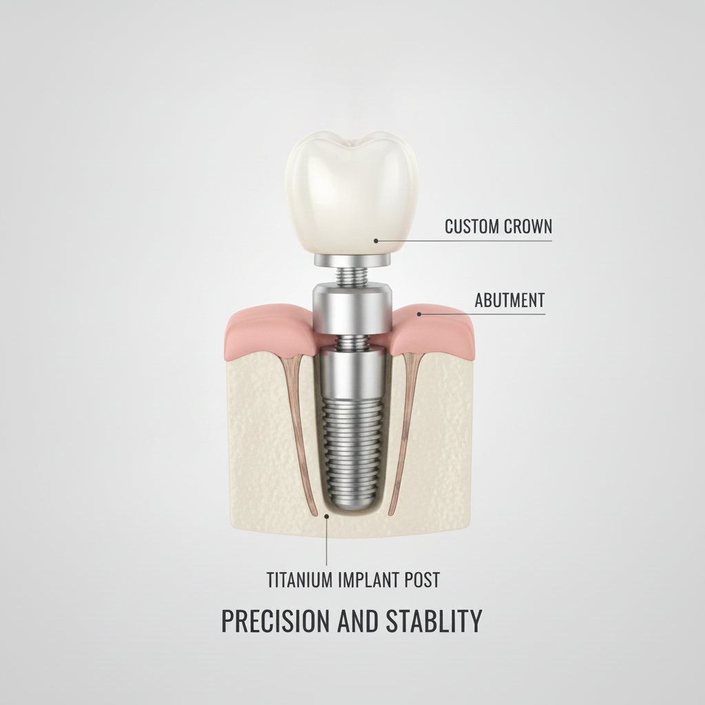 Dental Implant Components and Procedure Explained Dental Implants in Melbourne provide a stable and permanent solution for missing teeth, explained visually.