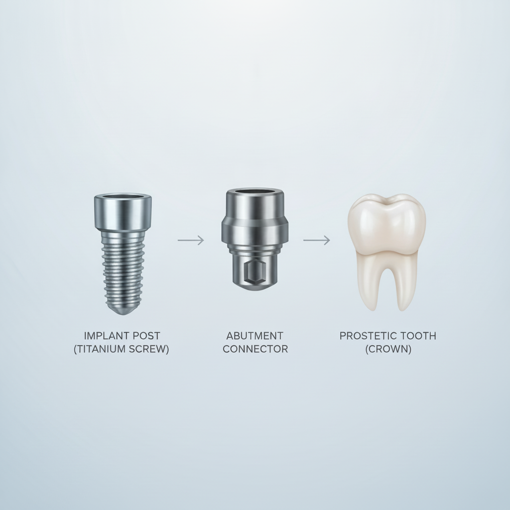 Dental implant system core components visualization Dental Implants in Melbourne Understanding the core components of a modern dental implant system.